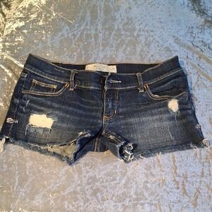 Abercrombie & Fitch Women's Distressed Blue Denim Shorts